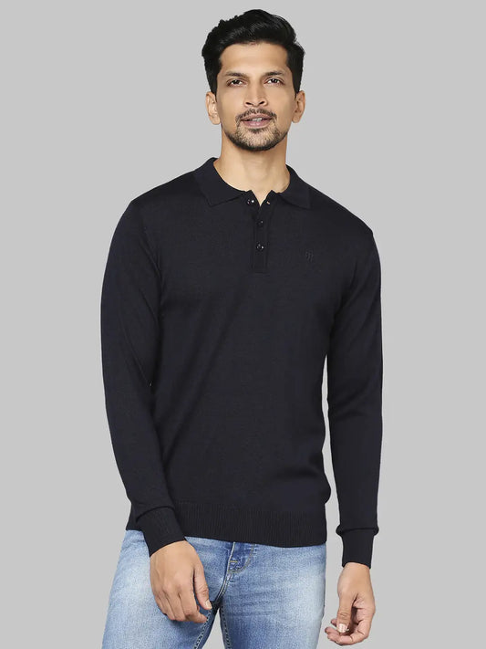 Men Regular Fit Grey Sweater
