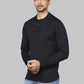 Men Regular Fit Grey Sweater