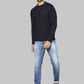 Men Regular Fit Grey Sweater