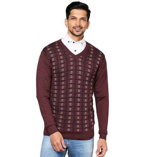 Men Regular Fit Grey Sweater