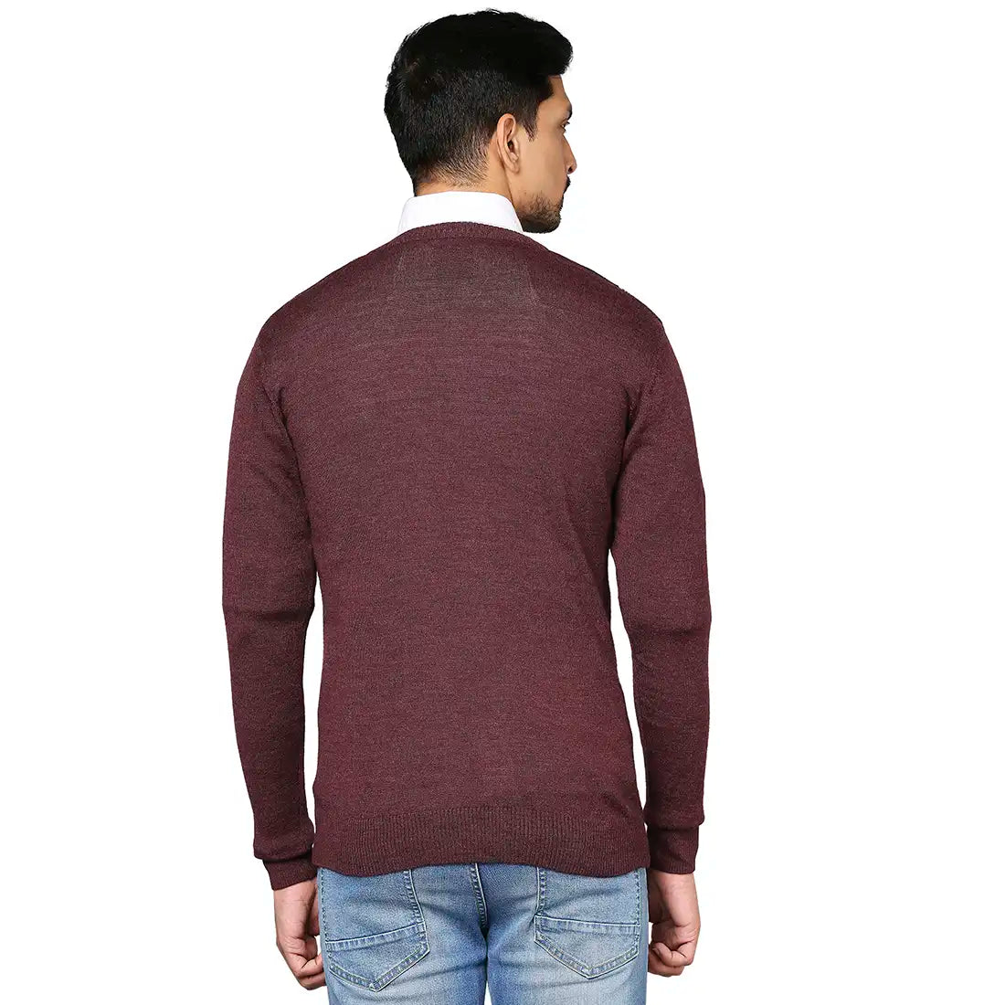 Men Regular Fit Grey Sweater