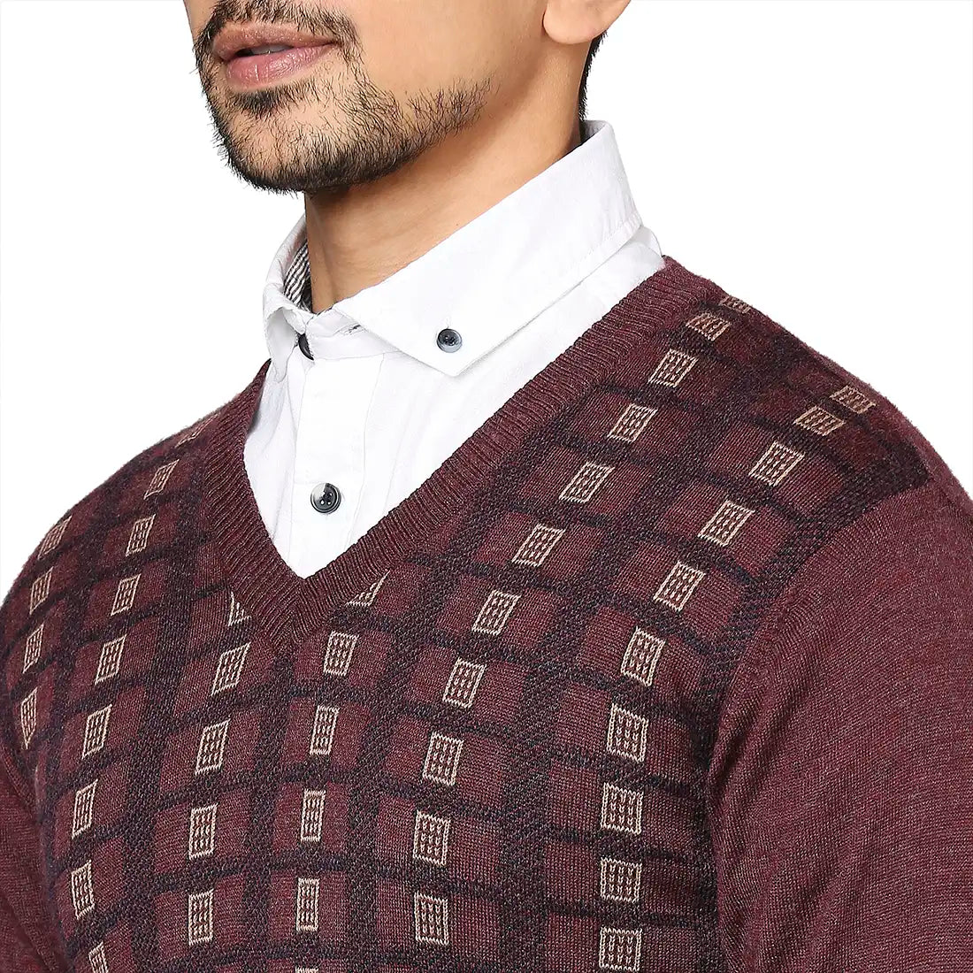 Men Regular Fit Grey Sweater