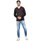 Men Regular Fit Grey Sweater