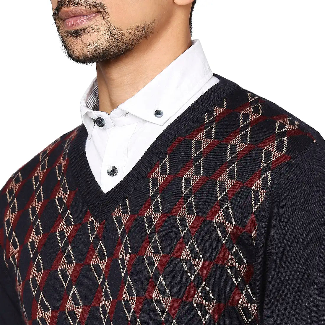 Men Regular Fit Grey Sweater