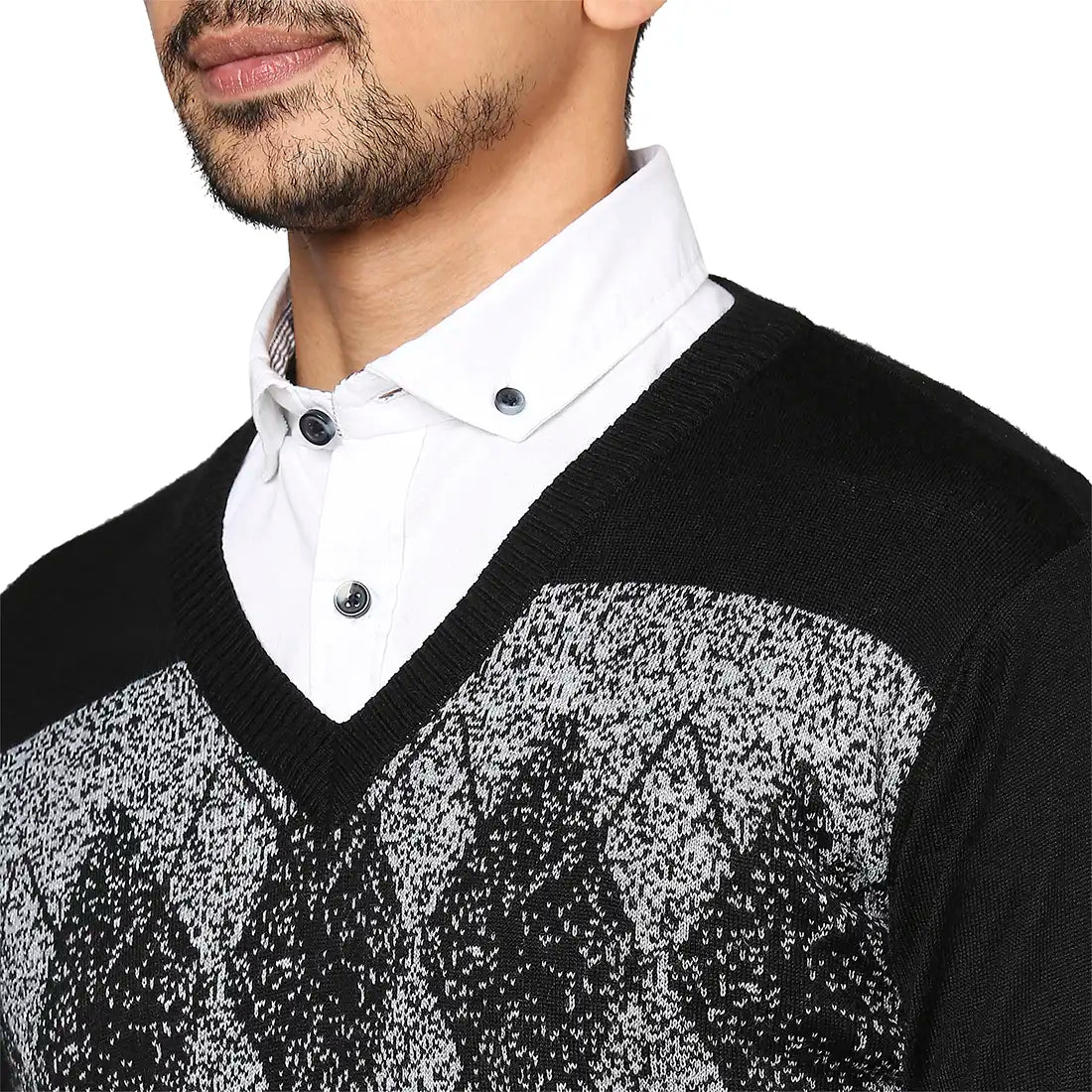 Men Regular Fit Grey Sweater
