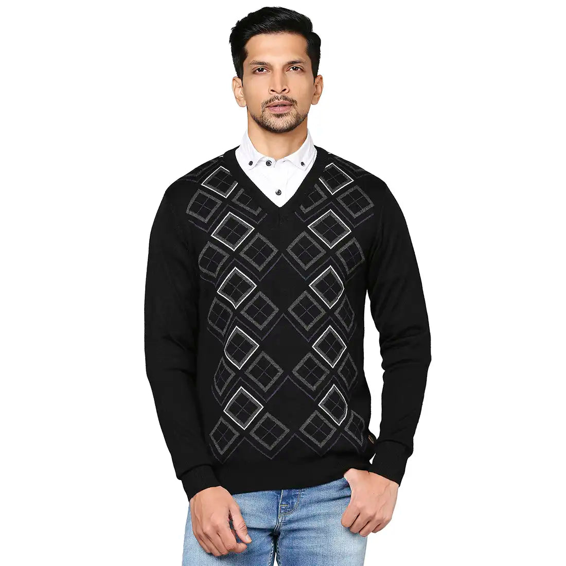 Men Regular Fit Maroon Sweater