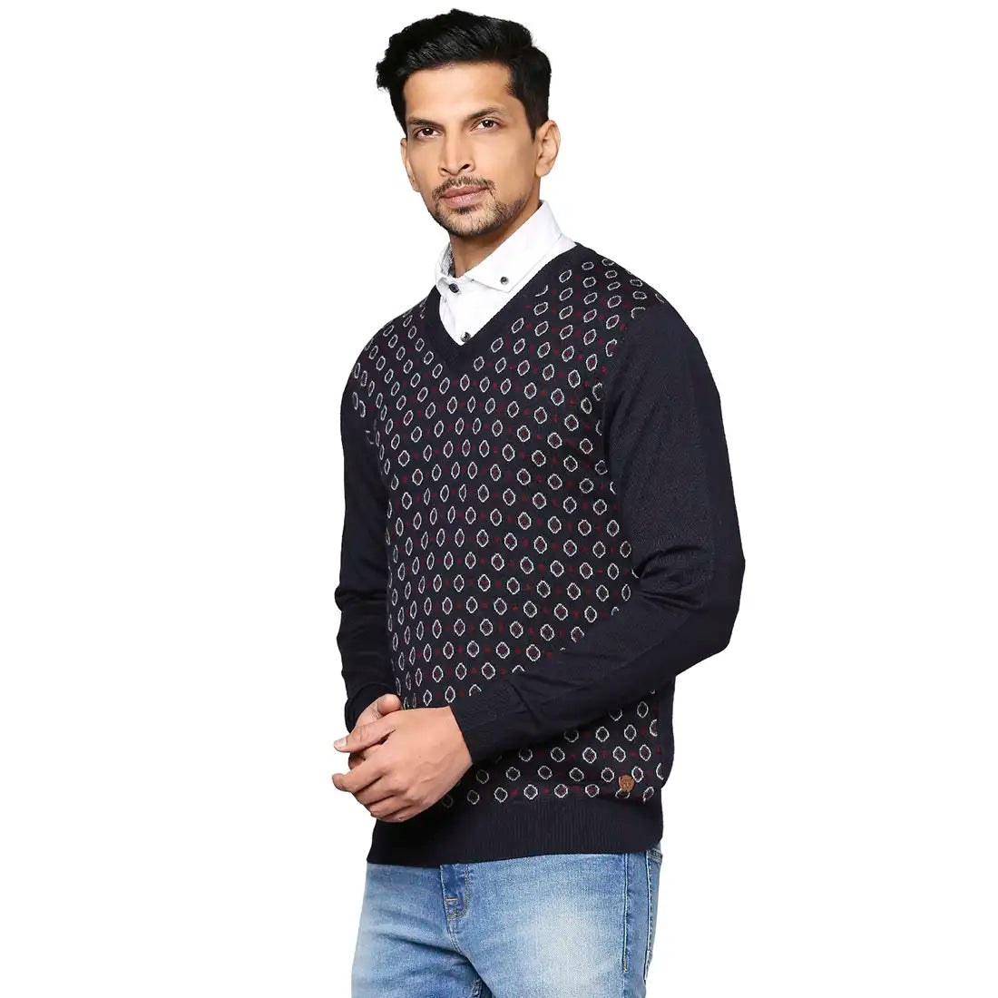Men Regular Fit Maroon Sweater