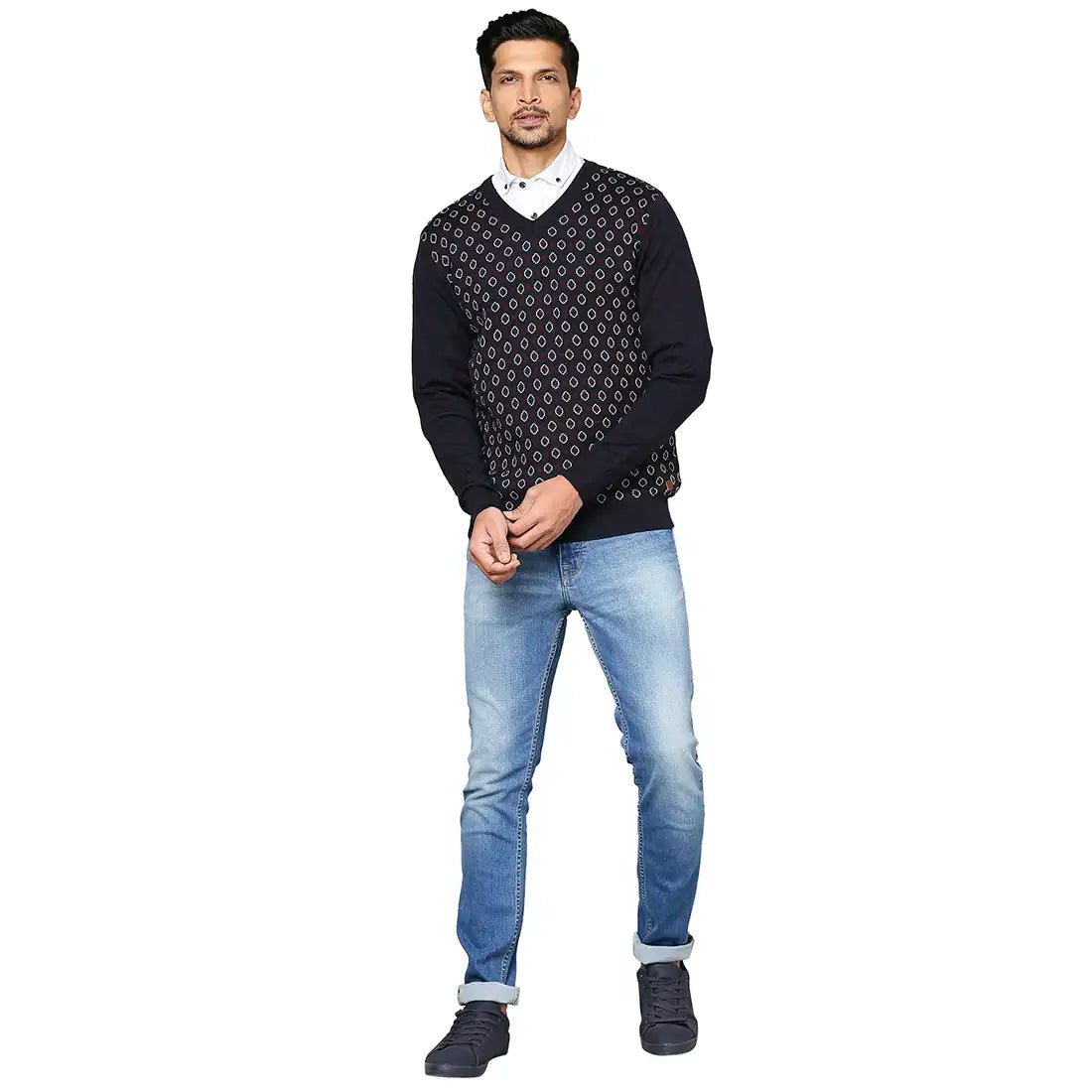 Men Regular Fit Maroon Sweater