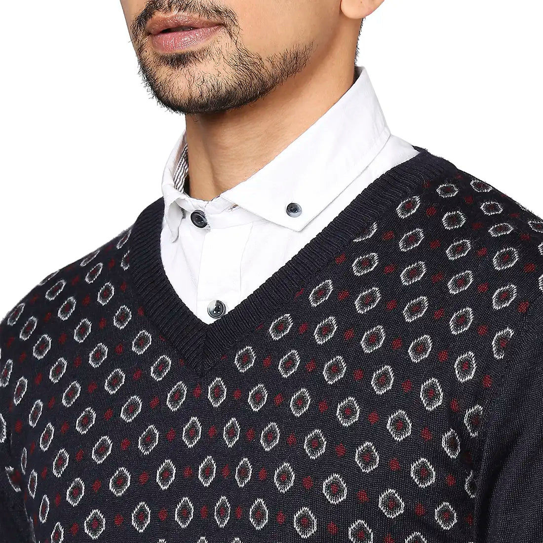 Men Regular Fit Maroon Sweater