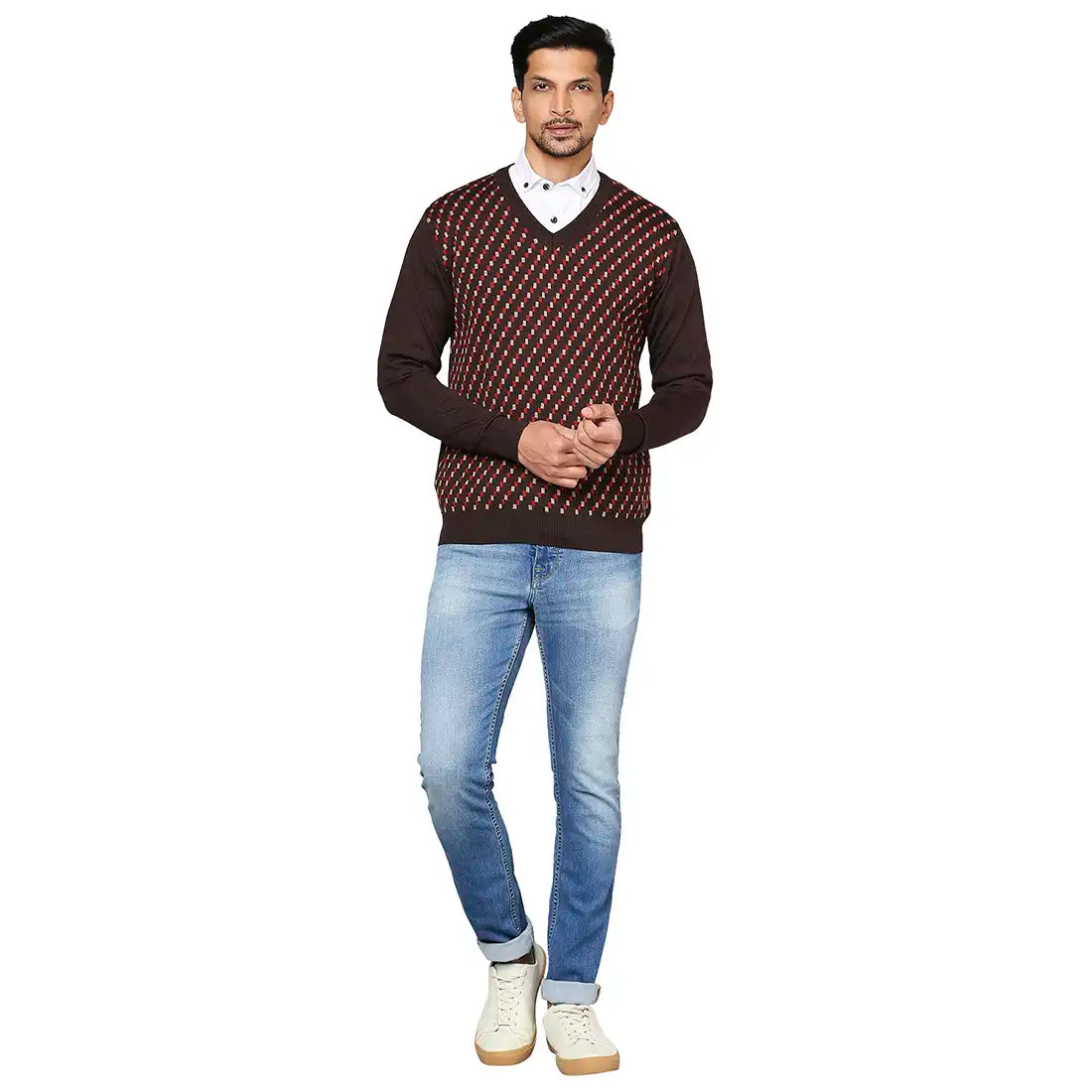 Men Regular Fit Black Sweater