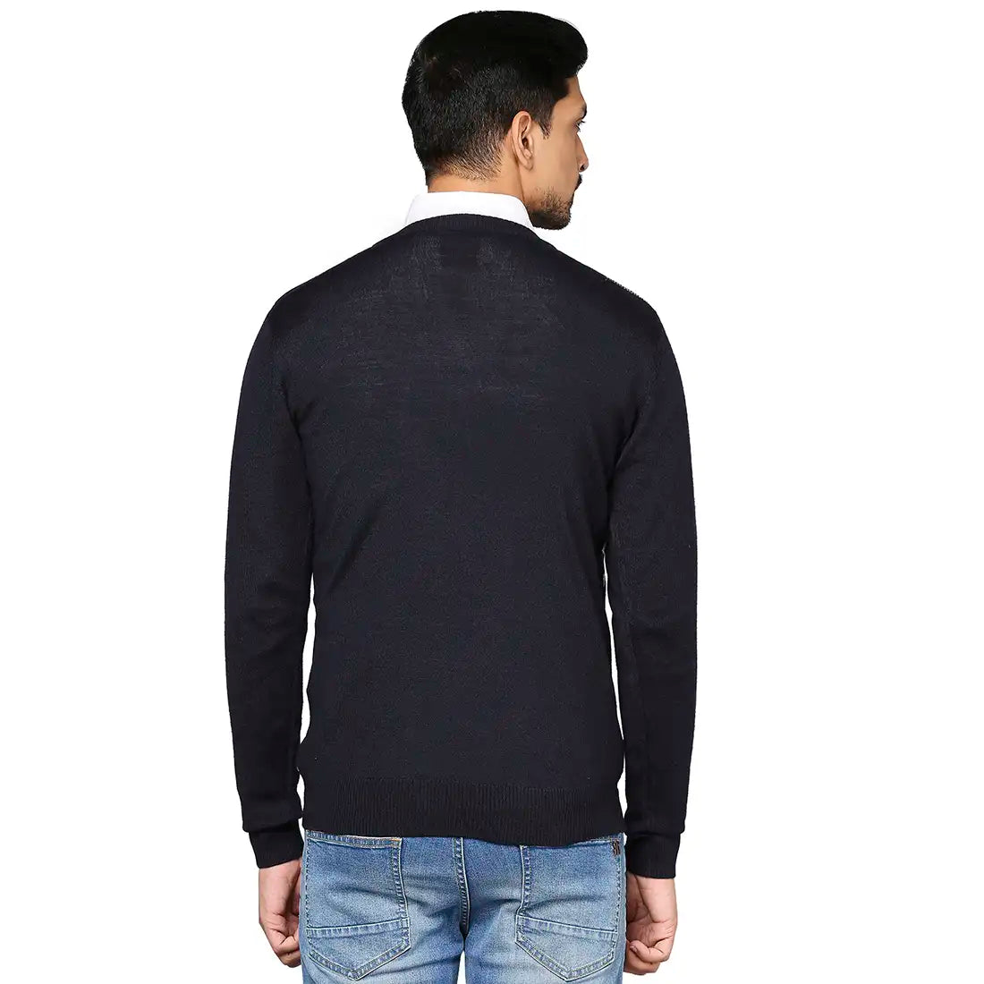 Men Regular Fit Beige Sweater