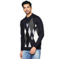 Men Regular Fit Blue Sweater