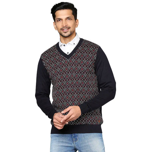 Men Regular Fit Yellow Sweater