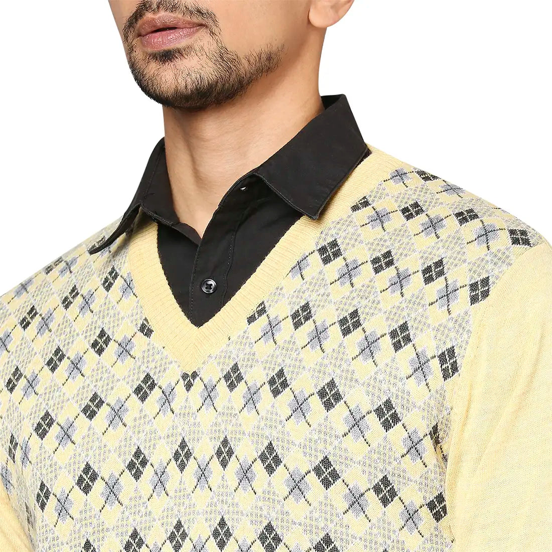 Men Regular Fit Black Sweater