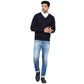 Men Regular Fit Grey Sweater