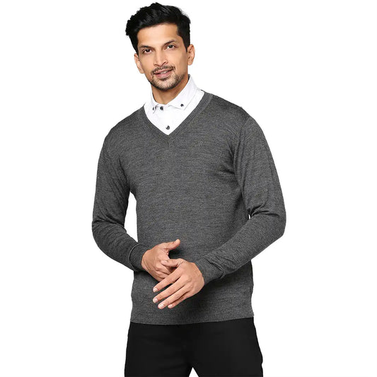 Men Regular Fit Black Sweater