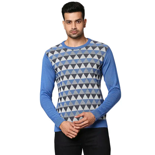 Men Regular Fit Yellow Sweater