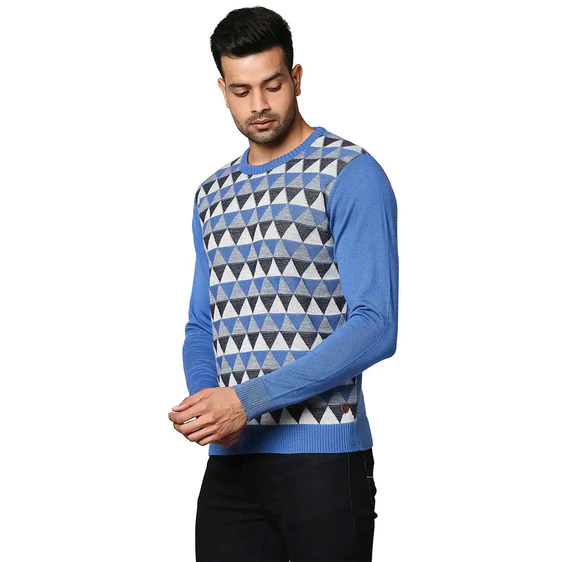 Men Regular Fit Yellow Sweater