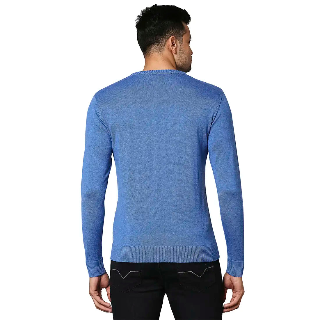 Men Regular Fit Yellow Sweater