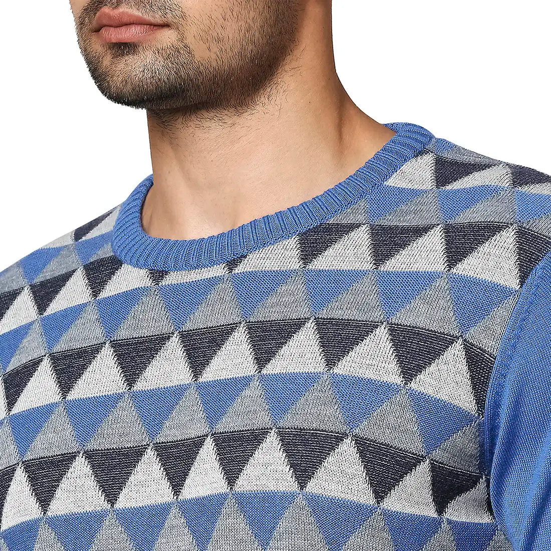 Men Regular Fit Yellow Sweater