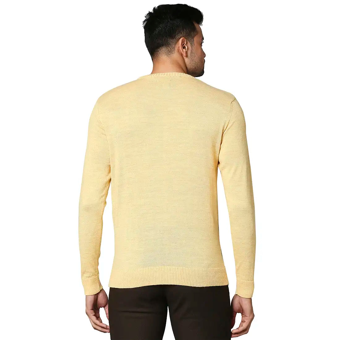 Men Regular Fit Blue Sweater