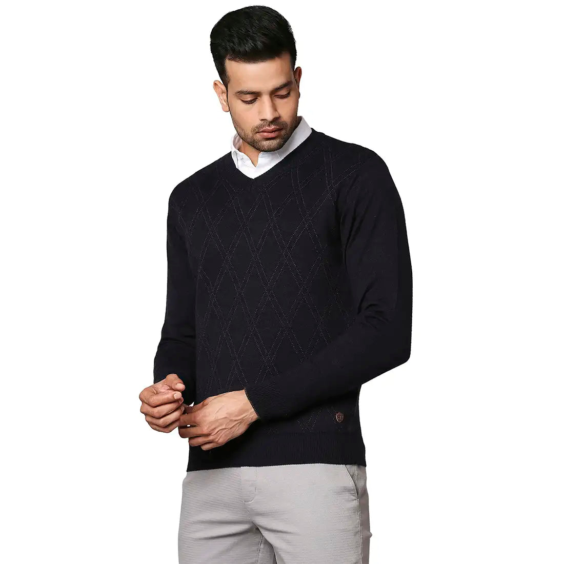 Men Regular Fit Maroon Sweater