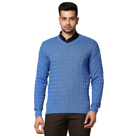 Men Regular Fit Beige Sweater