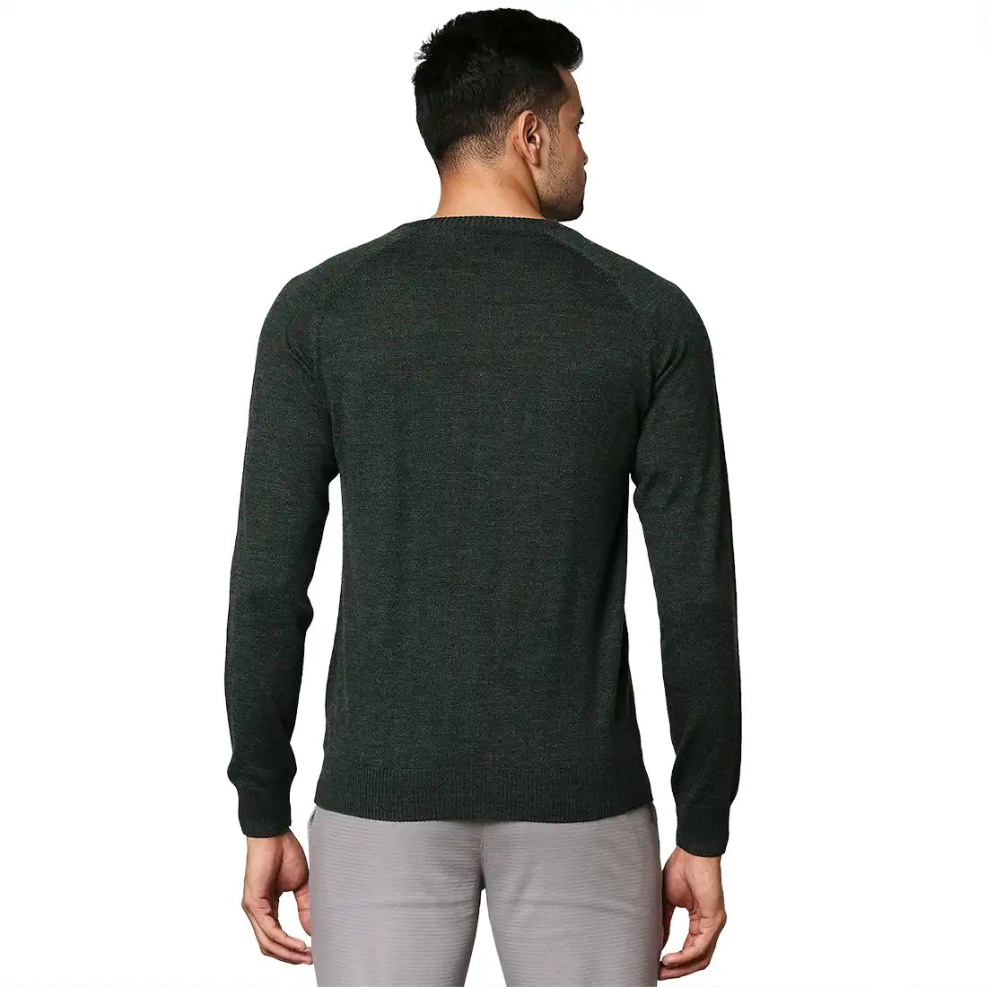 Men Regular Fit Black Sweater
