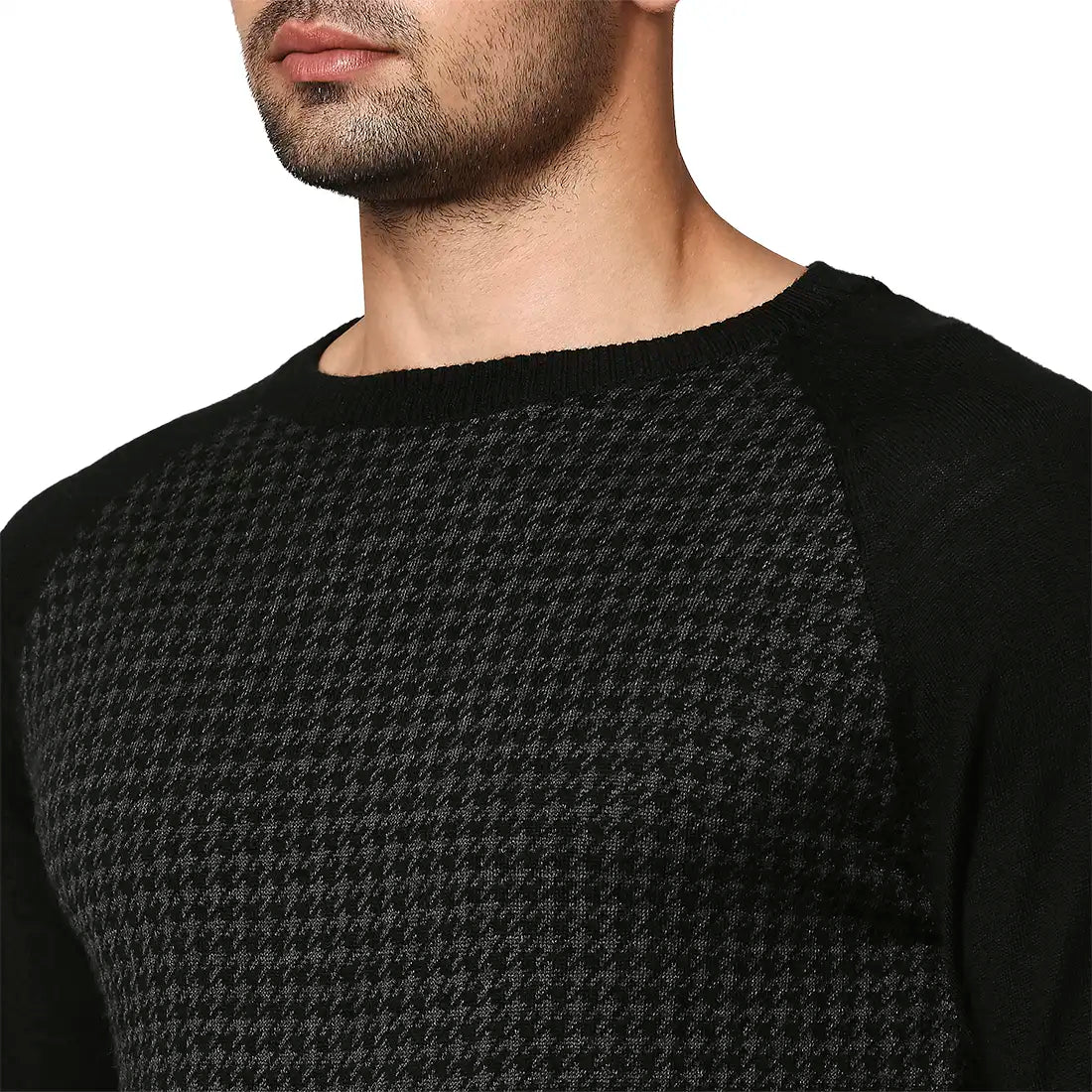 Men Regular Fit Brown Sweater