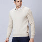 Men Grey Wrapper Acrylic Blend Full Sleeve Sweaters