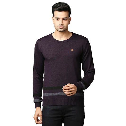 Men Regular Fit Grey Sweater