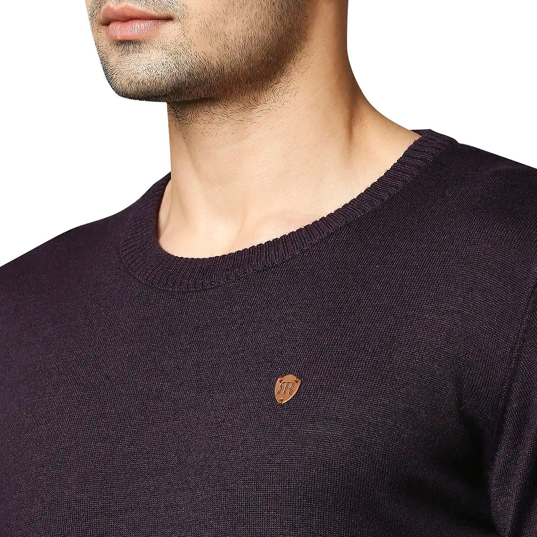 Men Regular Fit Grey Sweater
