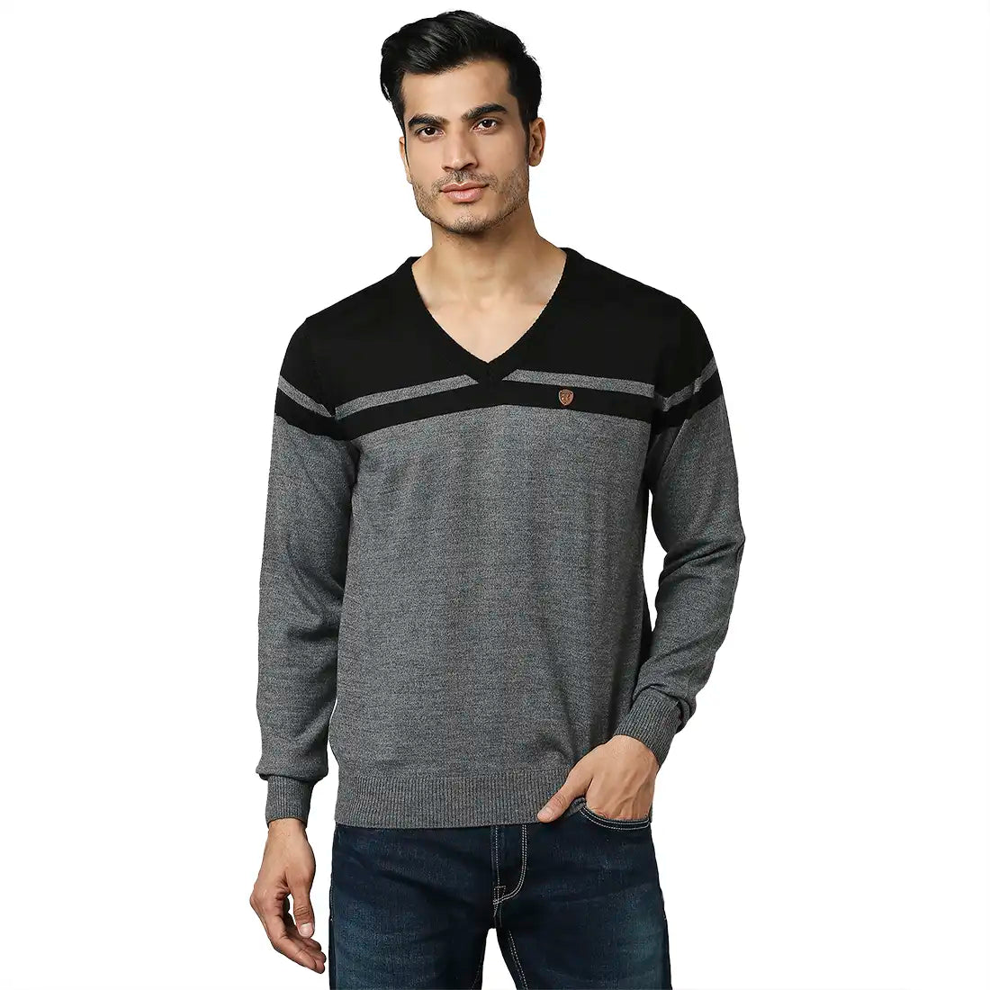 Men Regular Fit Maroon Sweater