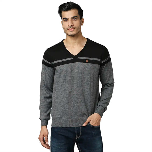 Men Regular Fit Maroon Sweater