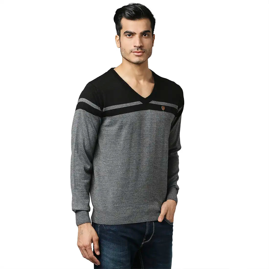 Men Regular Fit Maroon Sweater