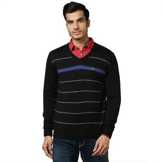 Men Regular Fit Maroon Sweater