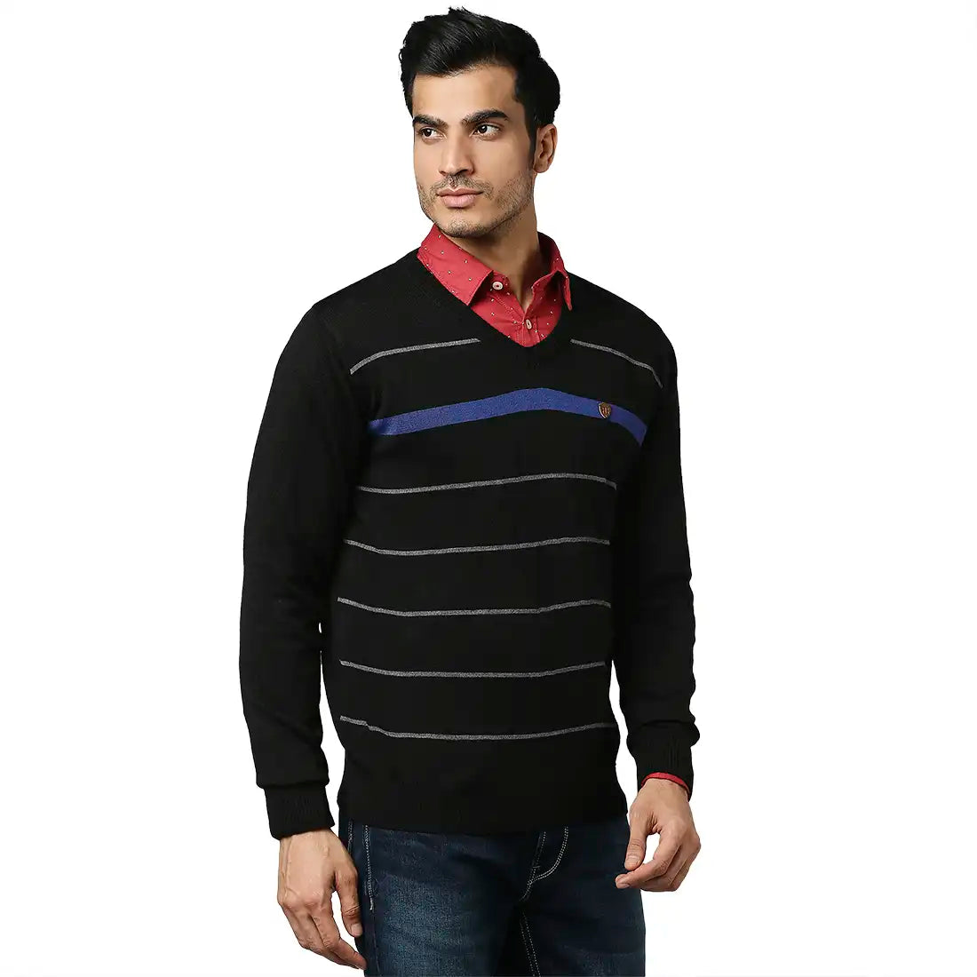 Men Regular Fit Maroon Sweater