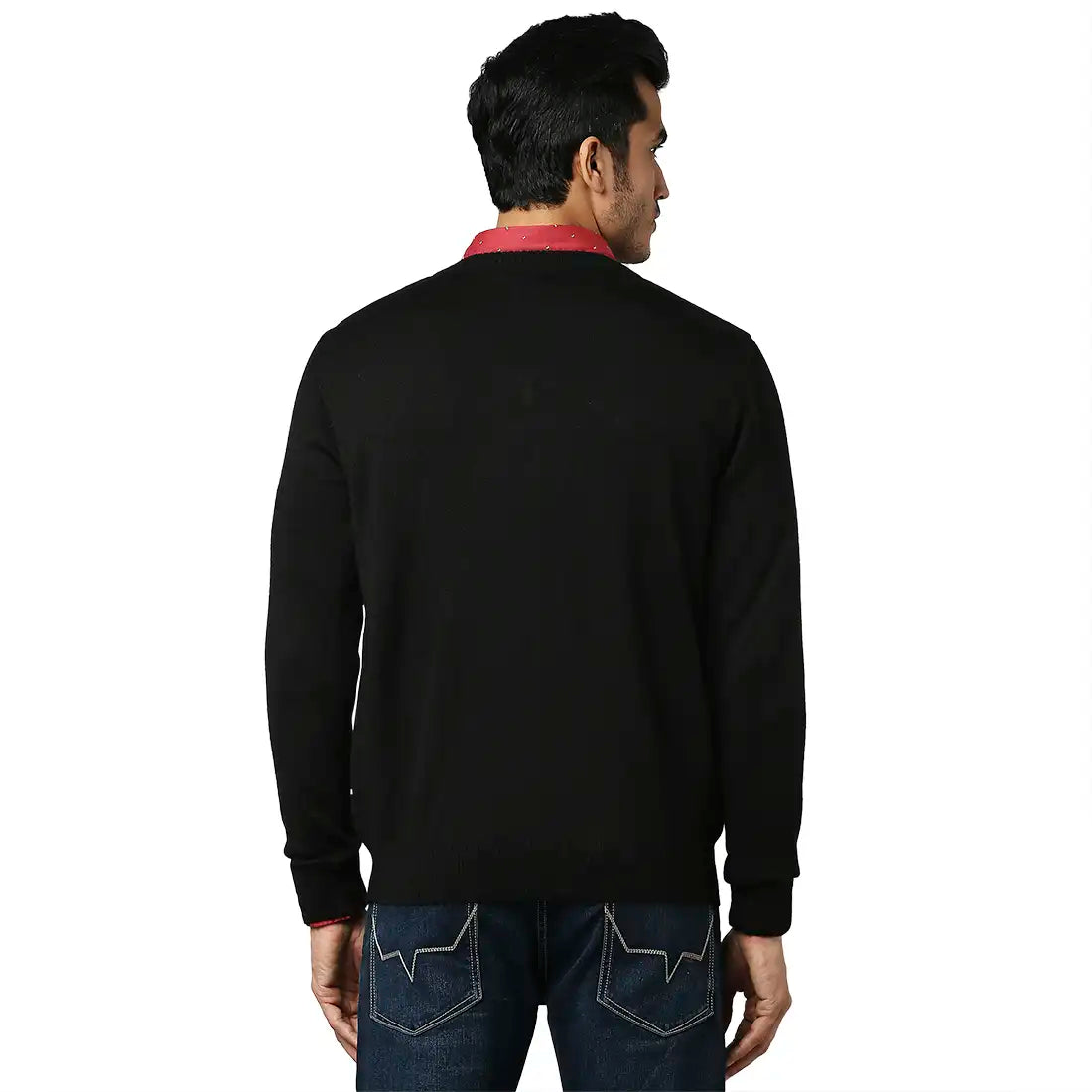 Men Regular Fit Maroon Sweater