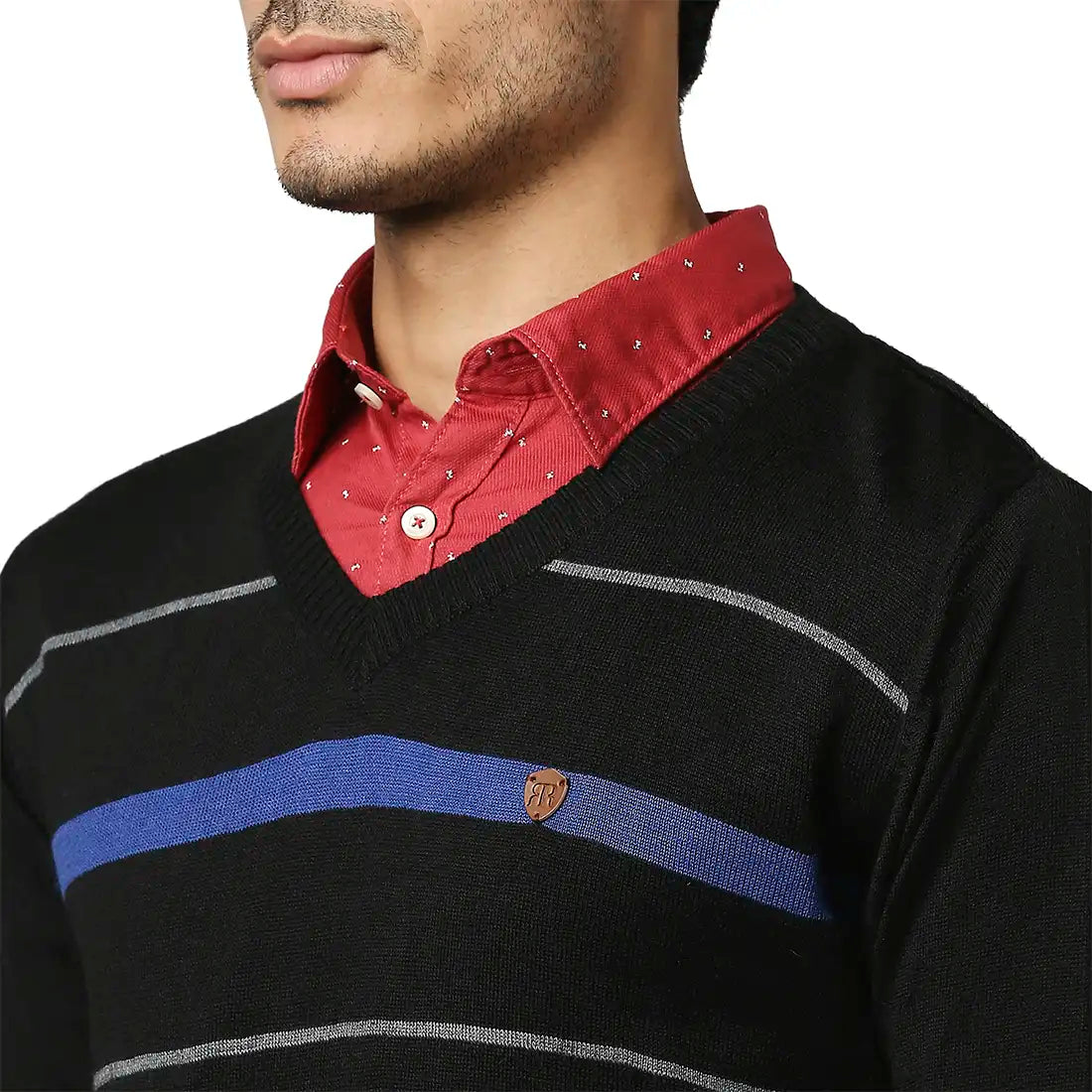 Men Regular Fit Maroon Sweater