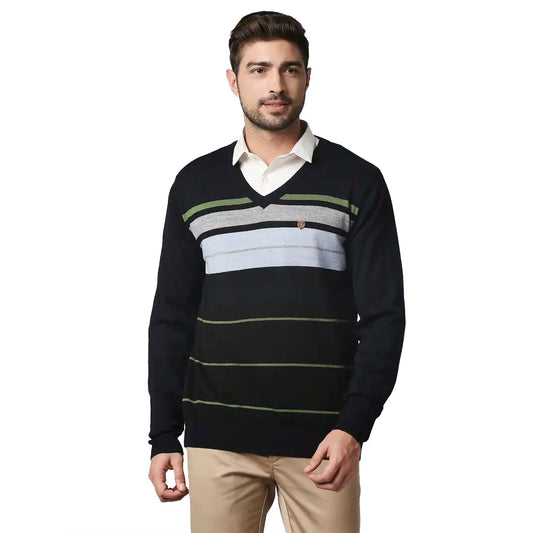 Men Regular Fit Black Sweater