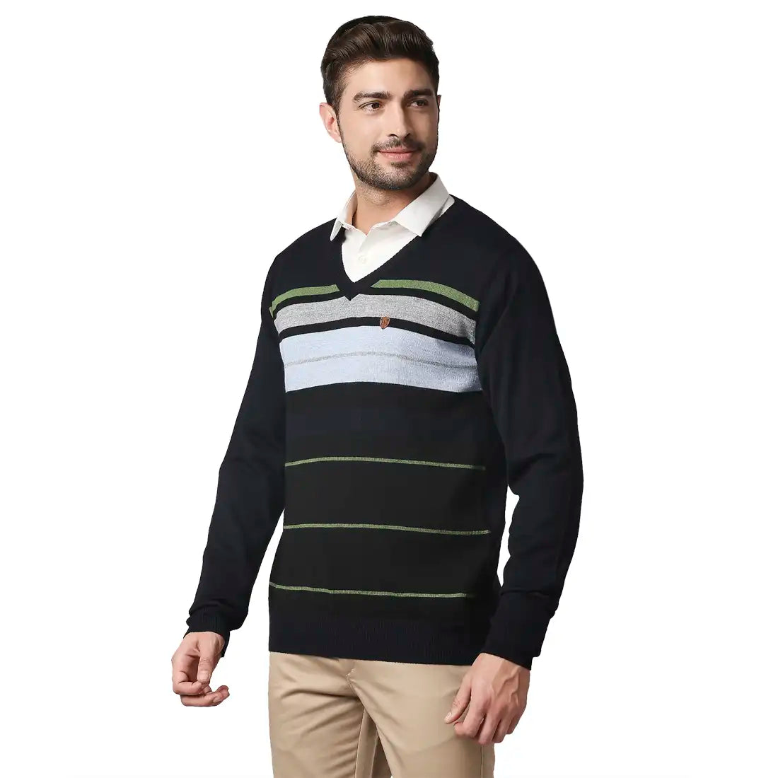 Men Regular Fit Black Sweater
