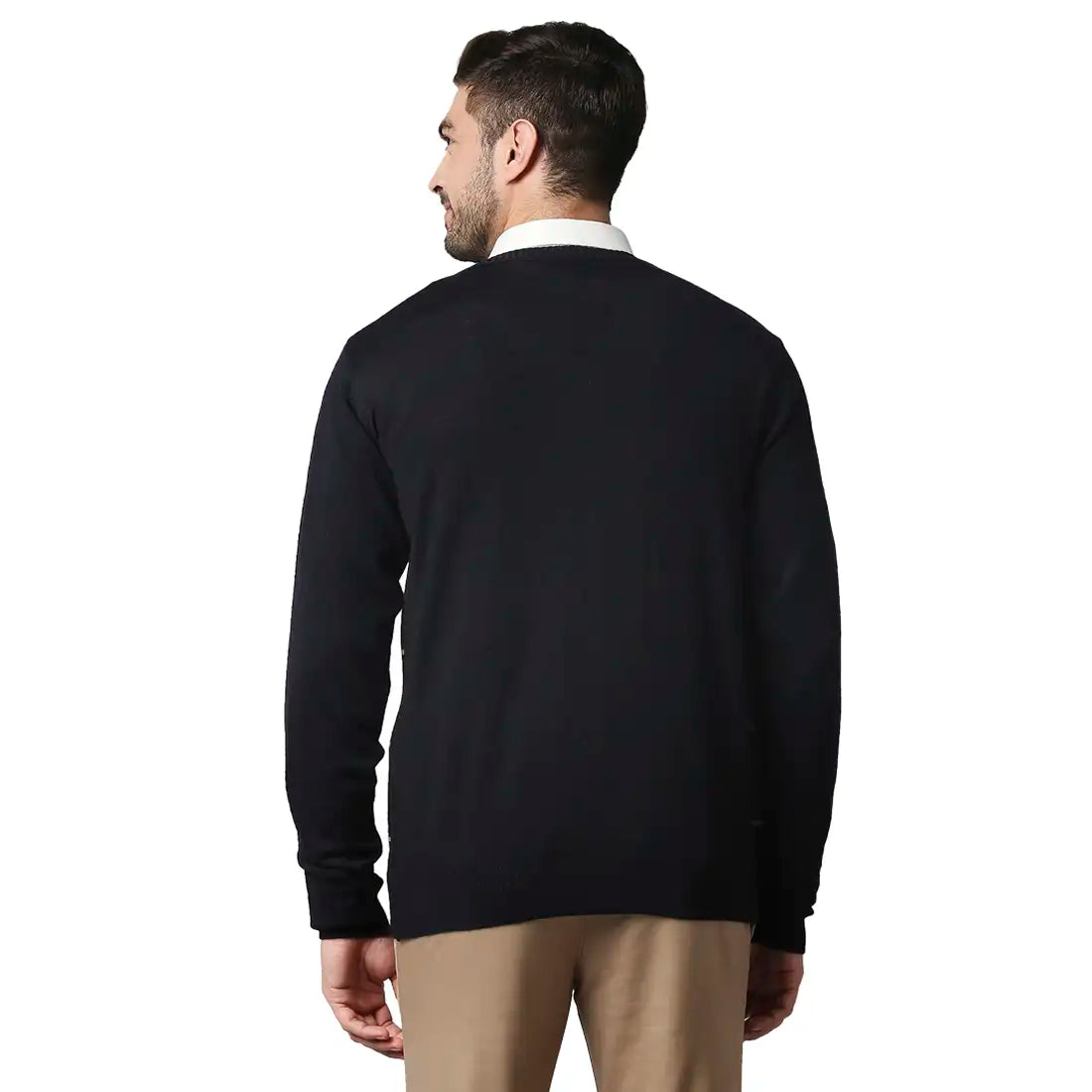 Men Regular Fit Black Sweater