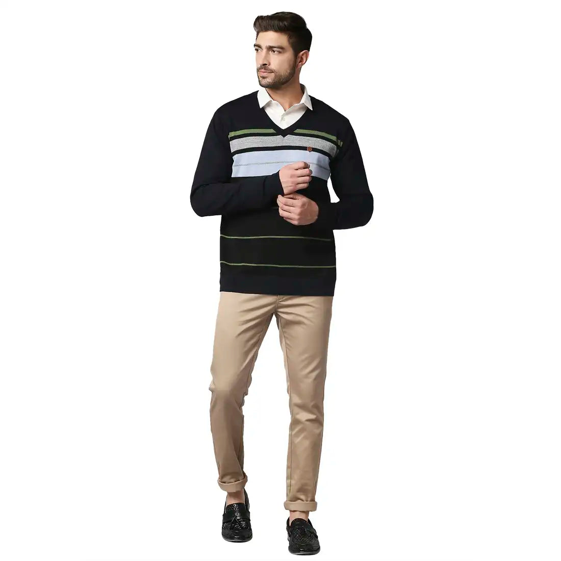 Men Regular Fit Black Sweater