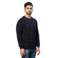 Men Regular Fit Blue Sweater