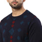 Men Regular Fit Blue Sweater