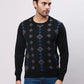 Raymond Men Grey Jacquard Acrylic Blend Sweaters