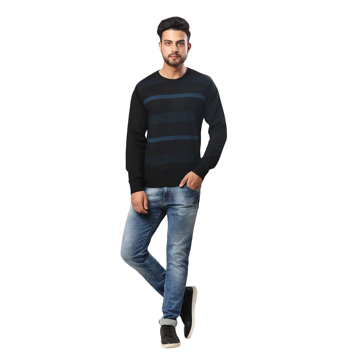 Men Regular Fit Maroon Sweater