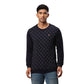 Men Regular Fit Blue Sweater