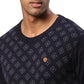 Men Regular Fit Blue Sweater