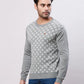 Raymond Men Blue Jacquard Acrylic Blend Sweaters